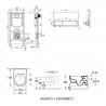 VILLEROY & BOCH Avento SET WC 5v1 misa WC závesná 37 x 56 s DirectFlush +sedátko SLIM SoftClosing + duofix Viconect+ tlačítko V