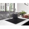 HANSGROHE granitový drez S510-U450 500 x 450mm jednodrez drez pod dosku, SilicaTec grafitová čierna, 43431170