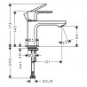 Hansgrohe Rebris E umývadlový ventil 80, chróm 72506000