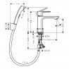 Hansgrohe Rebris S umývadlová batéria 110, s bidetovou sprškou, chróm, 72215000