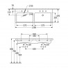 Villeroy & Boch SUBWAY 3.0 dvojumývadlo bez prepadu 2x s otvorom pre batériu 1300 x 470 mm, biela Alpin, 4A71D101