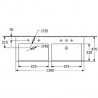 Villeroy & Boch SUBWAY 3.0 dvojumývadlo bez prepadu 2x bez otvoru pre batériu 1300 x 470 mm, biela Alpin Ceramic Plus, 4A71D3R1