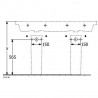 Villeroy & Boch SUBWAY 3.0 dvojumývadlo bez prepadu 2x bez otvoru pre batériu 1300 x 470 mm, biela Alpin Ceramic Plus, 4A71D3R1