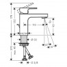 Hansgrohe Vernis Shape umývadlová batéria 100 s kovovou odtokovou súpravou s tiahlom, EcoSmart, chróm, 71568000