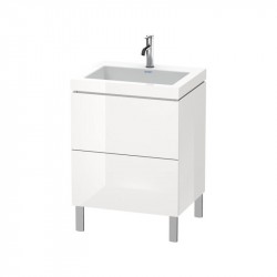 DURAVIT L-CUBE skrinka s umývadlom stojaca, 600 x 698 x 480 mm, biela lesklá, LC6936O2222