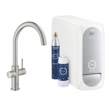 GROHE Blue Home drezová batéria s chladiacim zariadením a filtráciou, supersteel 31455DC1