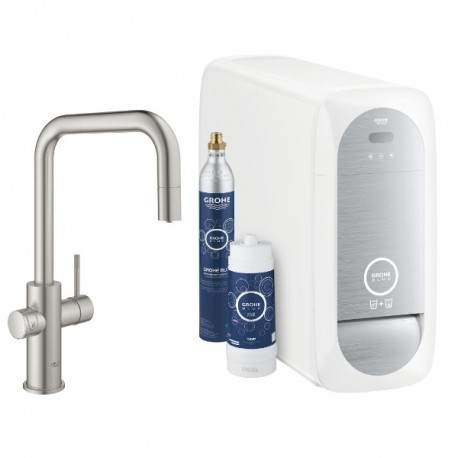 GROHE Blue Home drezová batéria s chladiacim zariadením a filtráciou, supersteel 31543DC0