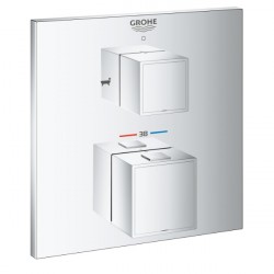 Grohe Grohtherm Cube termostatická vaňová batéria, pre 2 spotrebiče k telesu pod omietku chróm, 24155000