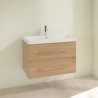 Villeroy & Boch AVENTO skrinka s umývadlom 580x514x452 mm, 2 zásuvky, Nordic Oak A88900VJ + 41586001