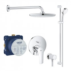 Grohe EUROSMART Cosmopolitan sprchový set s hlavovou sprchou a batériou, ručná sprcha s tyčou Tempesta 250, chróm, 25219001SET