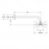 HANSAVIVA hlavová nástenná sprcha štvorcová 200 x 200 mm so sprchovým ramenom 400 mm, chróm 04180240