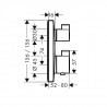 Hansgrohe Ecostat Square termostatická batéria pre 2 spotrebiče k telesu pod omietku chróm 15714000