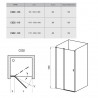 Ravak Chrome sprchové dvere do niky CSD2-120, krídlové, dvojdielne, 1175–1205 mm, lesklý hliník, sklo transparent, 0QVGCC00Z1