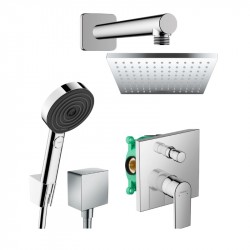 Hansgrohe VERNIS Shape sprchový systém s hlavovou a ručnou sprchou PULSIFY 3jet EcoSmart, chróm, 71468000SET1OSPR