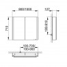 KEUCO Somaris skrinka zrkadlová 100 x 71 x 12,7 cm 2-dvierka (asymetrické) s osvetlením 14503002210