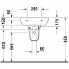 Duravit D-CODE 55 x 43 cm umývadlo s otvorom pre batériu, biele 23105500002