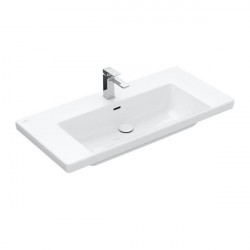 Villeroy & Boch SUBWAY 3.0 umývadlo na skrinku s prepadom s otvorom pre batériu , 1000 x 470 mm, Biela Alpin Ceramic Plus, 4A70