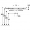 Villeroy & Boch SUBWAY 3.0 umývadlo bez prepadu s otvorom pre batériu 1000 x 470 mm, Biela Alpin Ceramic Plus, 4A70A2R1