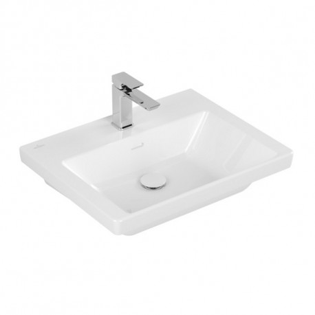 Villeroy & Boch SUBWAY 3.0 umývadlo bez prepadu s otvorom pre batériu , 600 x 470 mm, biela Alpin Ceramic Plus, 4A7061R1