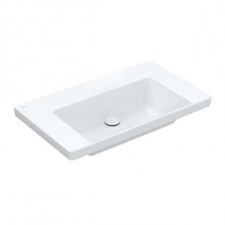 Villeroy & Boch SUBWAY 3.0 umývadlo na skrinku bez prepadu bez otvoru pre batériu , 800 x 470 mm, Biela Alpin Ceramic Plus, 4A7