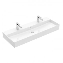 Villeroy & Boch Memento 2.0 dvojumývadlo nábytkové 120 x 47 cm, s prepadom, 2 otvory na batériu, alpská biela 4A22CK01