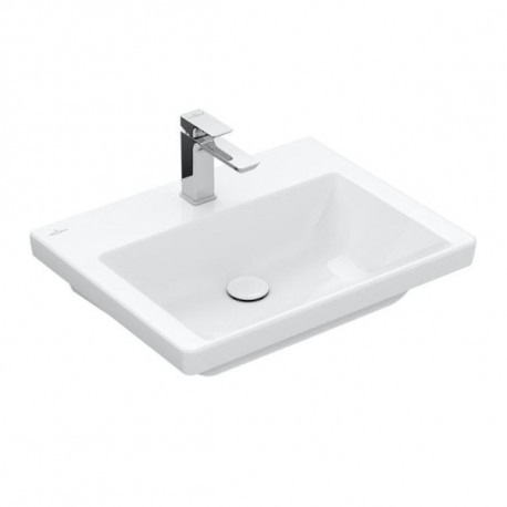 Villeroy & Boch SUBWAY 3.0 umývadlo bez prepadu s otvorom pre batériu spodná strana brúsená, 600 x 470 mm, Biela Alpin, 4A706L0