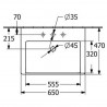 Villeroy & Boch SUBWAY 3.0 umývadlo na skrinku bez prepadu bez otvoru pre batériu , 650 x 470 mm, Biela Alpin , 4A706801