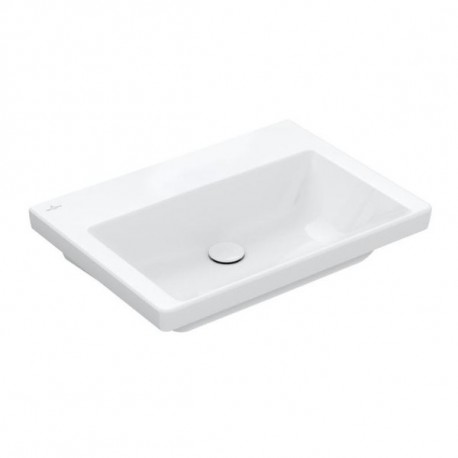 Villeroy & Boch SUBWAY 3.0 umývadlo na skrinku bez prepadu bez otvoru pre batériu , 650 x 470 mm, Biela Alpin Ceramic Plus, 4A7