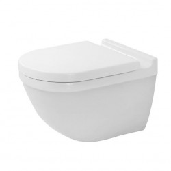 DURAVIT Starck 3 závesná WC misa Rimless so sedátkom SoftClose, upevnenie Durafix, biela 45270900A1