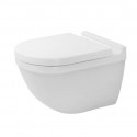 DURAVIT Starck 3 závesná WC misa Rimless so sedátkom SoftClose, upevnenie Durafix, biela 45270900A1