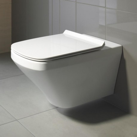 DURAVIT Dura Style závesná WC misa Rimless so sedátkom SoftClose 37 x 54 cm biela 45510900A1