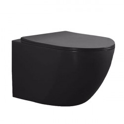 LAVITA SINTO BLACK set 2v1 závesná WC misa Rim+ a WC sedátkom Slim so SoftClose čierna matná, SINTOBLACK