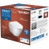 Duravit D-NEO závesná WC misa 37 x 48 cm Compact, Rimless, 2587090000 + WC sedátko SoftClose 0021690000, biela 45870900A1