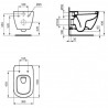 Ideal Standard Tesi závesné WC so sedadlom SoftClose, AquaBlade, biela T354601