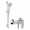 Hansgrohe Vernis Blend SET 2v1 set sprchový s nástennou s tyčou 65cm 26275000 a batériou 71640000, chróm 433905