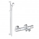 Grohe GROTHERM nástenný set 2v1, vaňová termostatická batéria GROHTHERM 800 so sprchovým setom 90 cm chróm, 34567000SET