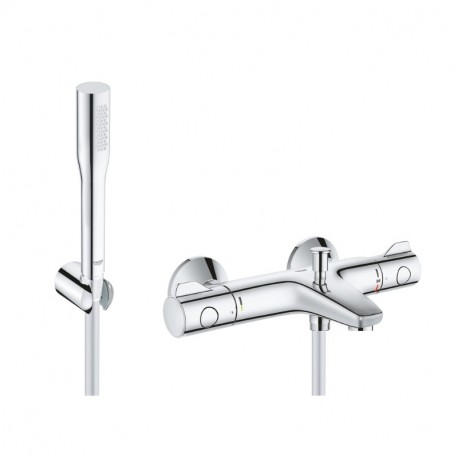 Grohe GROTHERM nástenný set 2v1, vaňová termostatická batéria GROHTHERM 800 s vaňovým setom chróm, 34567000 + 27459000