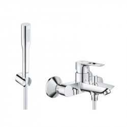 Grohe BAULOOP nástenný set 2v1, vaňová batéria s vaňovým setom Vitalio 1,5 m chróm, 434533