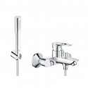 Grohe BAULOOP nástenný set 2v1, vaňová batéria s vaňovým setom Vitalio 1,5 m chróm, 434533