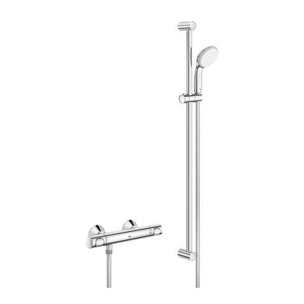 Grohe Precision Flow sprchový set s termostatom na stenu, s tyčou 920 mm, chróm 34842000