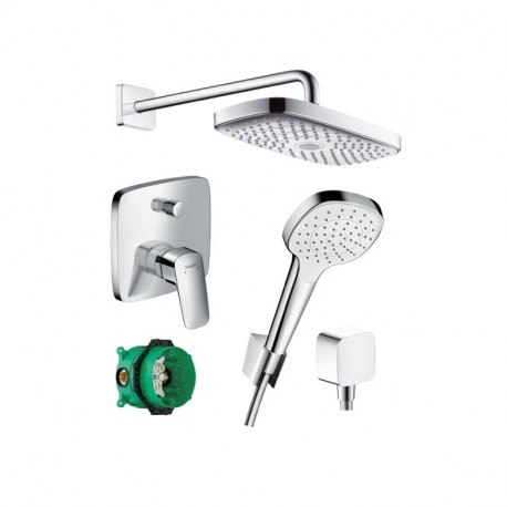 Hansgrohe Raindance Select E sprchová zostava 300 2jet EcoSmart s pákovú batériou set 5v1,biela/chróm