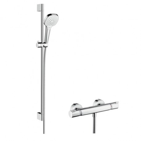 Hansgrohe Croma Select E sprchový set Vario s termostatom Ecostat Comfort a tyčou 0,9m biela/chróm 27082400