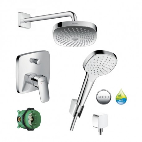 Hansgrohe Croma sprchová zostava s pákovu batériou pod omietku, SET 8v1, chróm/biela 386332SET