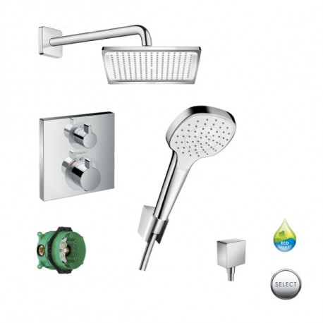 Hansgrohe Ecostat sprchový SET 8v1 s hlavovou sprchou 240 EcoSmart s termostatom a setom Select 1pol chróm,15714000SET1